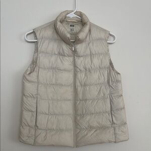 Uniqlo Women's Light Down Puffer Vest in Beige